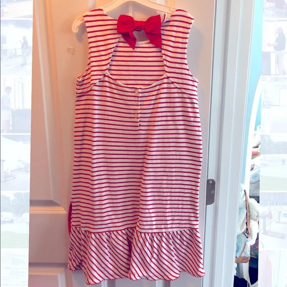 Janie & Jack Red & White Striped Dress. Size 12. - Picture 2 of 2